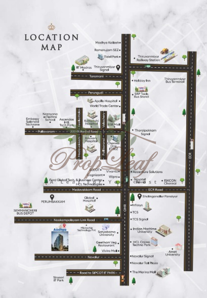 Jains Aadhya Location Map
